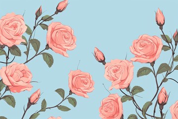 Cute Pastel Roses Wallpaper - Aesthetic Minimalist Rose Background