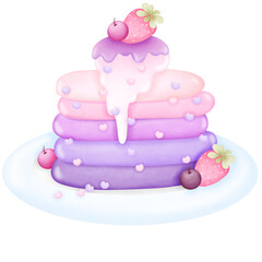 Galaxy pancake with strawberry topping