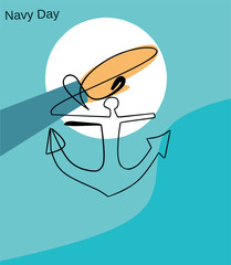 vector illustration of Navy Day 27 October
