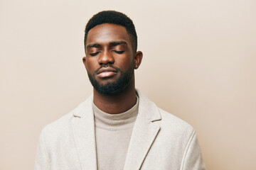american man beige young black american african guy portrait face background african model