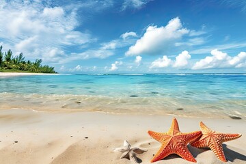Fototapeta na wymiar Tropical Holiday Beach Banner: Stunning Beach Photo for a Perfect Getaway