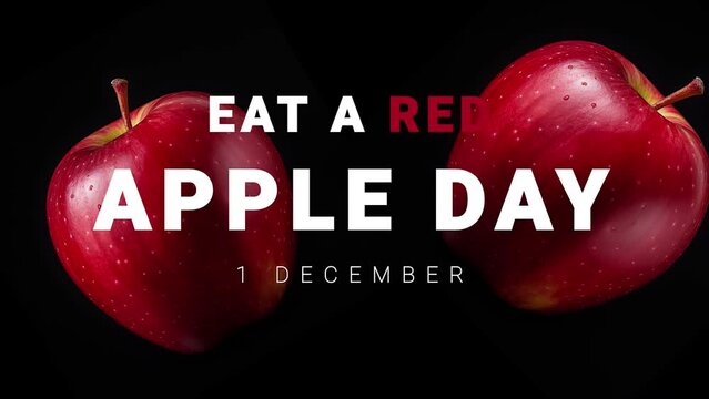 Eat a Red Apple Day. photo motion with lettering animation.