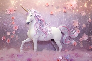 Unicorn Glitter Wallpaper: Sparkling Texture Backdrop with Majestic Theme