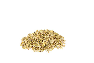 Coriander seeds isolated on white