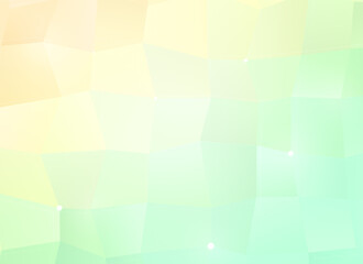 Obraz premium Colorful, vibrant and bright light yellow and green polygon vector pattern background with color gradient. Abstract full frame 3D triangular low poly style background. Copy space.