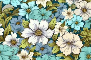 Foto auf Acrylglas Spring Wallpaper Background: Seamless Textile for Vibrant Wall D�cor © Michael