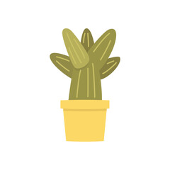 Cactus icon. Flat illustration of a succulent in a flower pot. Vector 10 EPS.