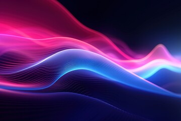 Obraz premium abstract futuristic background with pink blue glowing neon moving high speed wave lines and bokeh lights. Data transfer concept Fantastic wallpaper