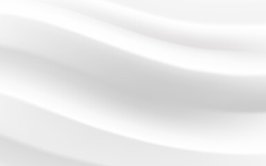 White cloth background luxurious abstract texture Sparkling with soft, beautiful waves.
