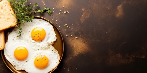 Obraz na płótnie Canvas fried sunny side up egg with empty space for text