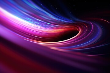 Obraz premium abstract futuristic background with pink blue glowing neon moving high speed wave lines and bokeh lights. Data transfer concept Fantastic wallpaper
