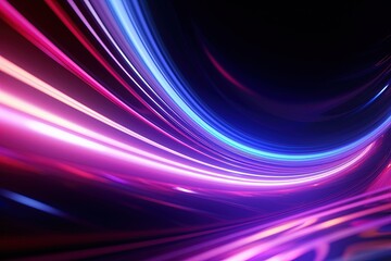 Fototapeta premium abstract futuristic background with pink blue glowing neon moving high speed wave lines and bokeh lights. Data transfer concept Fantastic wallpaper