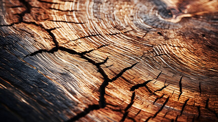 Fototapeta premium An abstract background formed by vertical wooden boards, by a cut trunk of an old tree