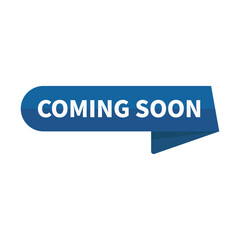 Coming Soon In Orange Rectangle Ribbon Shape For Launching Announcement
