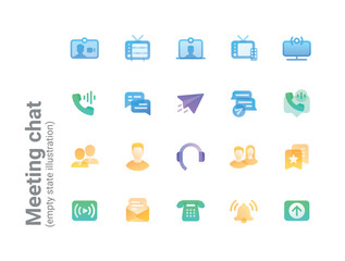 Meeting chat roondy detailed color icons