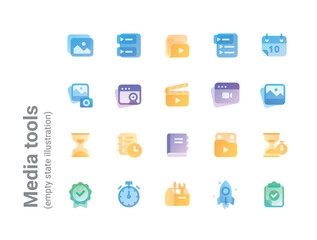 Media tools roondy gradient color detailed icons