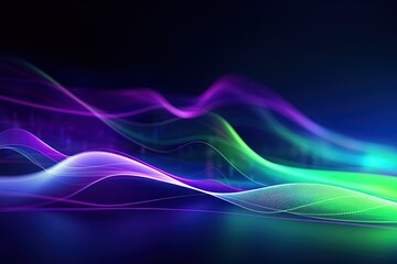 Naklejka premium abstract futuristic background with pink blue glowing neon moving high speed wave lines and bokeh lights. Data transfer concept Fantastic wallpaper