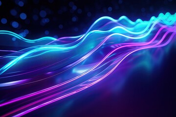 abstract futuristic background with pink blue glowing neon moving high speed wave lines and bokeh lights. Data transfer concept Fantastic wallpaper