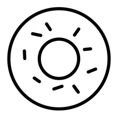 Donut vector icon. on White Background. Editable stroke. vector illustration