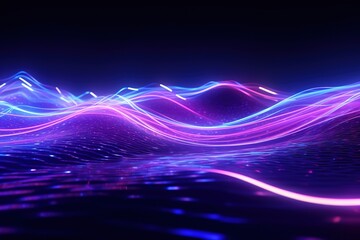 abstract futuristic background with pink blue glowing neon moving high speed wave lines and bokeh lights. Data transfer concept Fantastic wallpaper