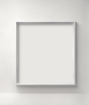 White minimalist picture frame on the wall