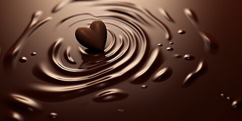 a sprinkling of chocolate forms a heart