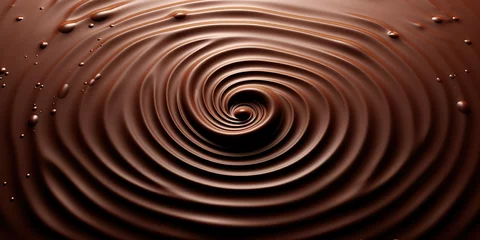 Foto op Plexiglas a sprinkling of chocolate forms a heart © candra