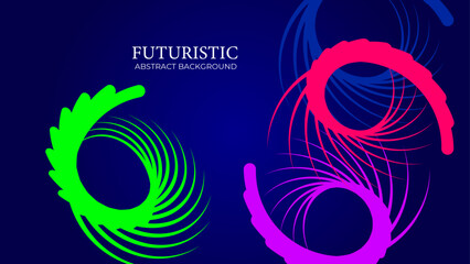 Fototapeta premium Modern Blue futuristic geometric background. Futuristic hi-technology concept. Horizontal banner template. Suit for cover, banner, brochure, corporate, poster, presentation, website