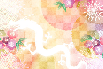 辰　年賀状　干支　背景