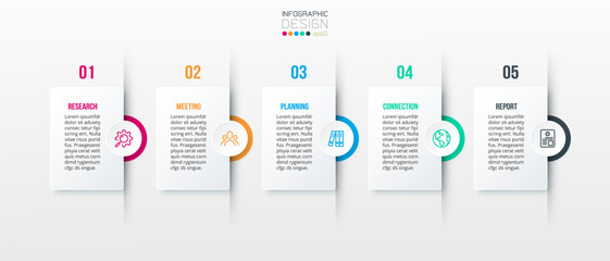 Timeline chart business infographic template.
