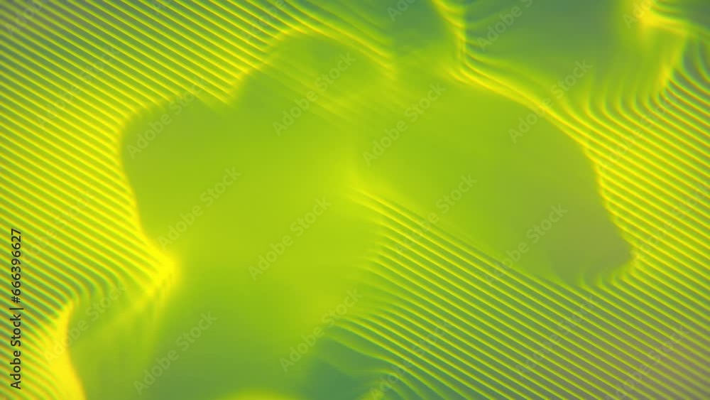 Aufkleber Green-yellow abstract wave pattern. A dynamic composition. Futuristic background. 3d rendering digital animation. 4K, Ultra HD resolution