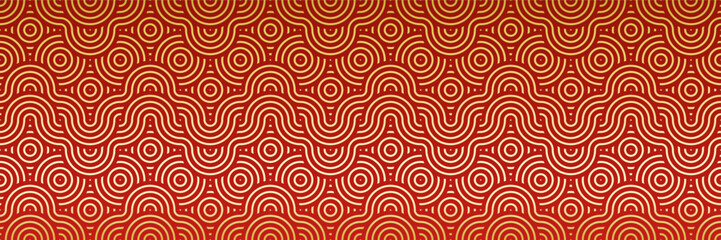 Premium Background Pattern with Red Asian Dragon. Chinese Lunar New Year Texture. - obrazy, fototapety, plakaty