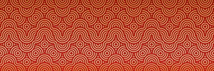Fotobehang Premium Background Pattern with Red Asian Dragon. Chinese Lunar New Year Texture. © Takoyaki Shop