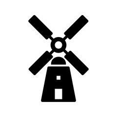 Windmill Glyph Icon pictogram symbol visual illustration