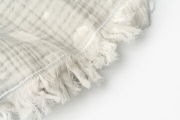 Gray muslin blanket for kids on white background