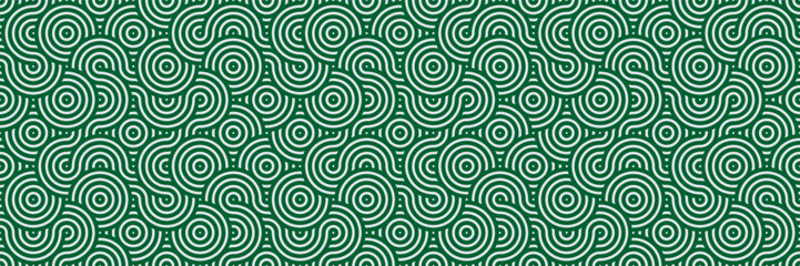 Green Abstract Pattern Background. Spiral Swirls and Geometric Texture for Modern wallpaper and Visual Design.