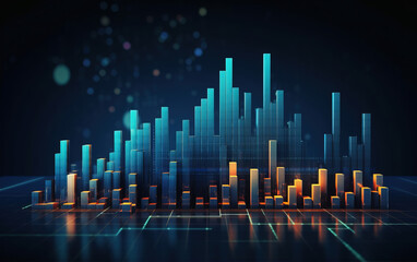 Financial financial bar chart background,created with Generative AI tecnology. - obrazy, fototapety, plakaty