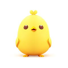 Cute yellow chick baby chicken boy Easter character 3d icon realistic vector illustration