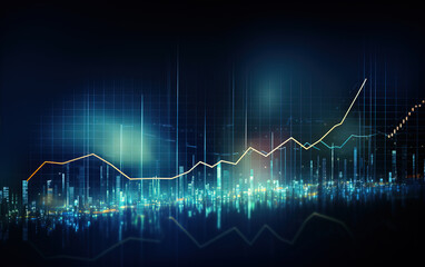 Financial financial bar chart background,created with Generative AI tecnology. - obrazy, fototapety, plakaty