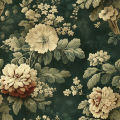 Grungy Vintage Style Floral Pattern