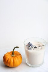 Candle and pumpkin for decoration