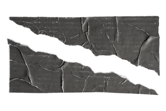 Torn glued triangular shaped black paper