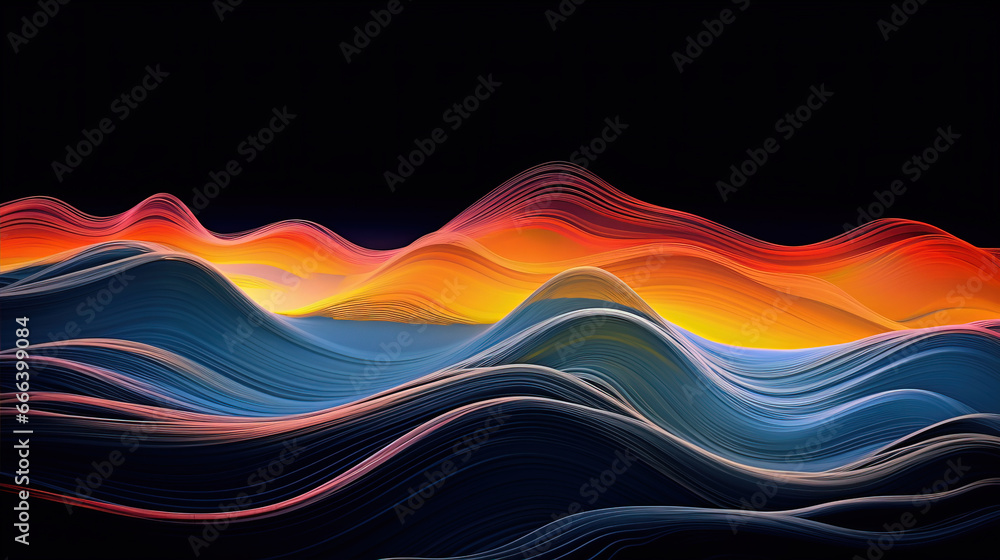 Poster curve mountain abstract background,created with generative ai tecnology.