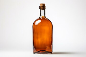 Brown bottle on white background. Generative AI
