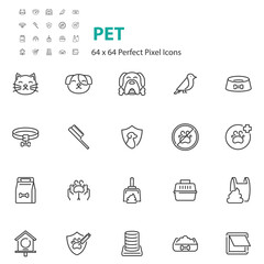 set of pet icons, animals, paw