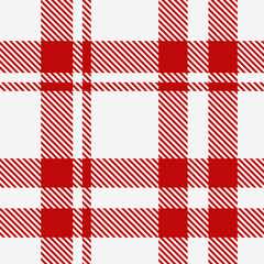 White Red Tartan Plaid Pattern Seamless. Check fabric texture for flannel shirt, skirt, blanket
