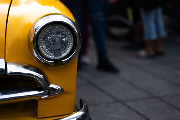 Yellow cab in new york city downtown