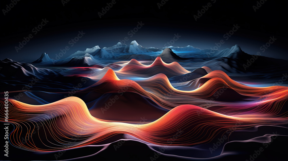 Poster curve mountain abstract background,created with generative ai tecnology.