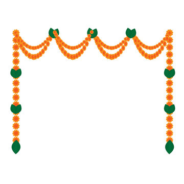toran design with flowers and leaves for decoration and creative ideas for invitaion, templates, Flower Bunting Designs