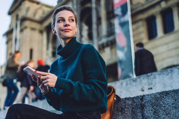  beautiful millennial generation using cellular outdoors